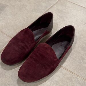 Vince Burgundy Suede Loafers